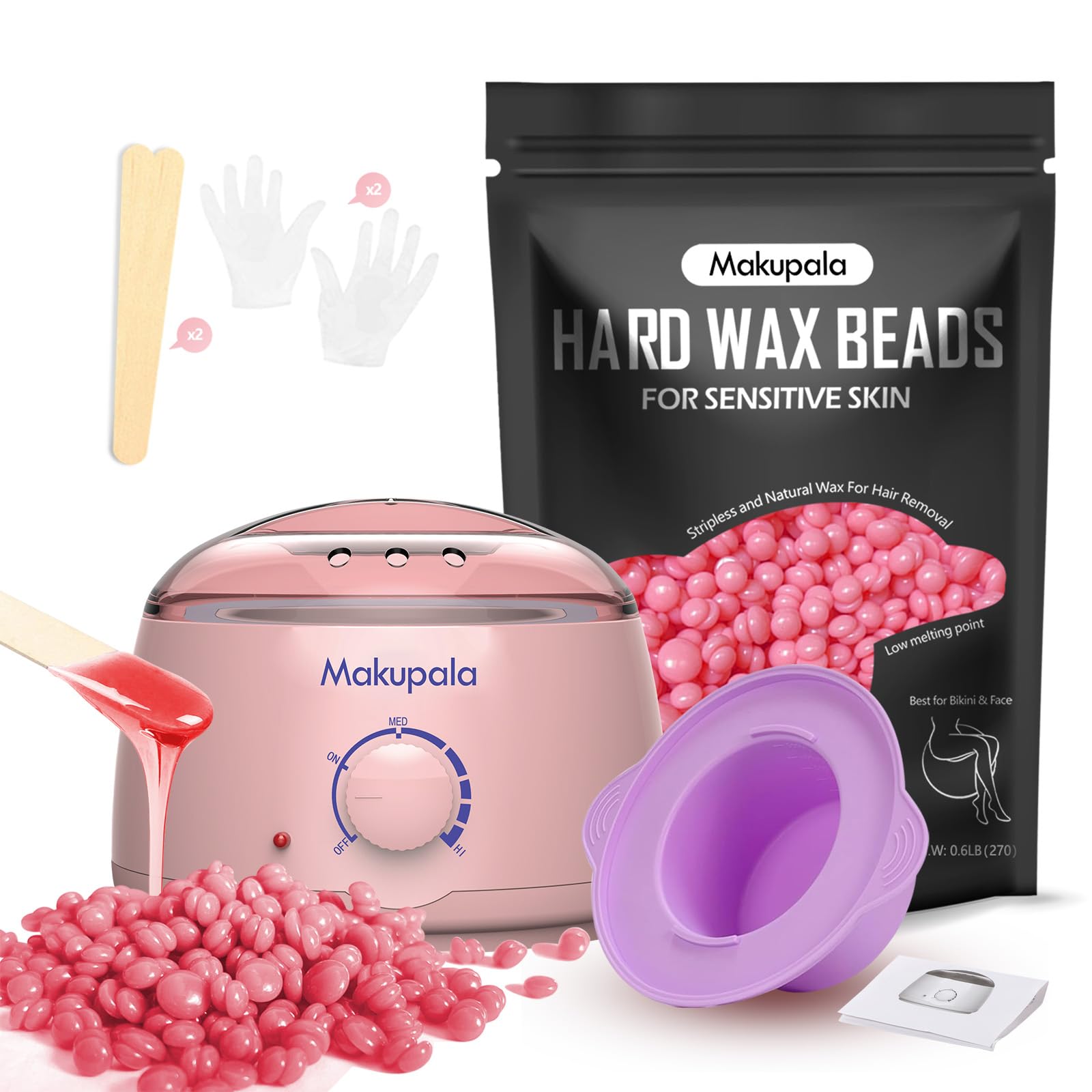Amazon.com : Wax Machine for Hair Removal in Pink Hair Waxing Kit